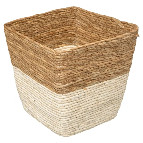 Kosz pleciony ze słomy 31x31 cm, Modul White - 5five
