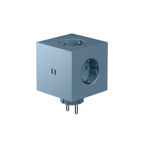 Rozgałęziacz z USB, Square 2, Shark Blue niebieski - Avolt