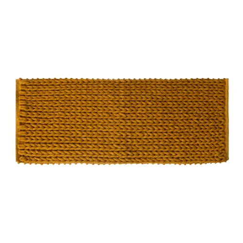 Dywanik łazienkowy o splocie warkoczowym Colorama 50x120, żółty - 5five