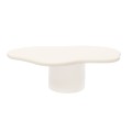 Stolik kawowy nieregularny kształt, MDF i stal, ecru - NG Design