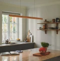 Lampa wisząca listwa Led, Ilgas, drewniana, ściemniacz - Nordlux