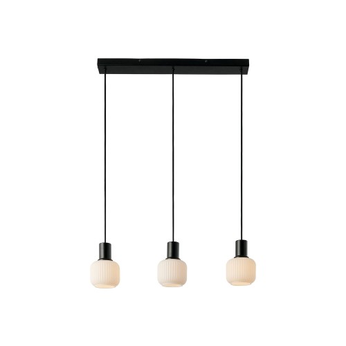 Szklana lampa sufitowa ryflowana Milford Mini 3 klosze - Nordlux