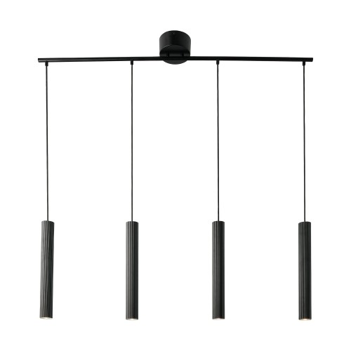 Lampa wisząca podłużna, tuby karbowane Vico, czarna - Nordlux