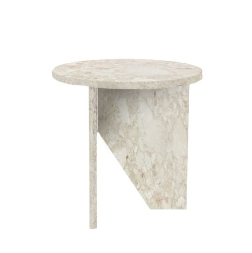 Stolik okrągły marmur Verde Cream Marble, kremowy - Muubs