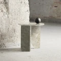 Stolik okrągły marmur Verde Cream Marble, kremowy - Muubs