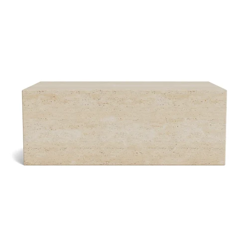 Stolik kawowy z trawertynu Cubism Natural 80x50 - NORR11