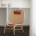 Fotel rattanowy, Nomad Natural skóra Cognac - NORR11