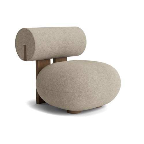 Fotel designerski Hippo Lounge, Light Smoked Barnum Bouclé 03 - NORR11