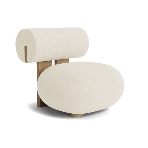 Fotel designerski Hippo Lounge, Natural Barnum Bouclé 24 - NORR11