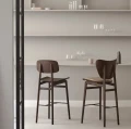 Hoker drewniany z oparciem NY11 75, dąb Natural - NORR11
