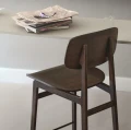 Hoker drewniany z oparciem NY11 75, dąb Natural - NORR11