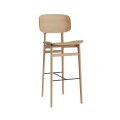 Hoker drewniany z oparciem NY11 75, dąb Natural - NORR11