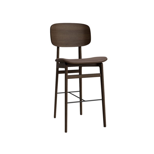 Hoker z oparciem NY11 66, dąb Dark Smoked skóra Dunes Dark Brown - NORR11