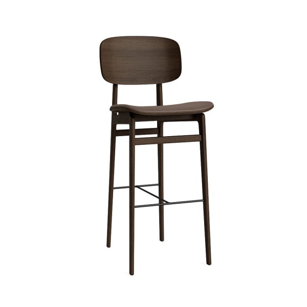 Hoker z oparciem NY11 76, dąb Dark Smoked skóra Dunes Dark Brown - NORR11