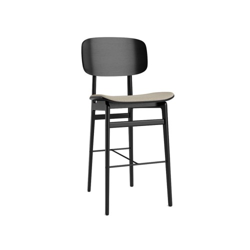 Hoker z oparciem NY11 66, czarny Black, Hallingdal 65, wybór koloru tapicerki - NORR11