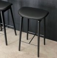 Stołek barowy NY11 65, dąb czarny Black skóra Ultra Black - NORR11