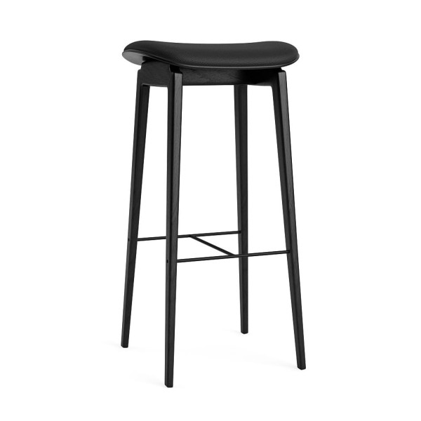 Stołek barowy NY11 75, dąb czarny Black skóra Ultra Black - NORR11