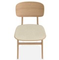 Krzesło drewniane z tapicerowanym siedziskiem, NY11 boucle Grain 61229, dąb różne kolory - NORR11