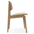 Krzesło drewniane z tapicerowanym siedziskiem, NY11 boucle Grain 61229, dąb różne kolory - NORR11