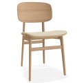 Krzesło drewniane z tapicerowanym siedziskiem, NY11 boucle Grain 61229, dąb różne kolory - NORR11