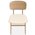Krzesło drewniane z tapicerowanym siedziskiem, NY11 boucle Grain 61250, dąb różne kolory - NORR11