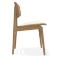Krzesło drewniane z tapicerowanym siedziskiem, NY11 boucle Grain 61250, dąb różne kolory - NORR11