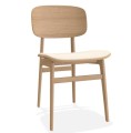 Krzesło drewniane z tapicerowanym siedziskiem, NY11 boucle Grain 61250, dąb różne kolory - NORR11