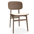 Krzesło drewniane z tapicerowanym siedziskiem, NY11 boucle Grain 61250, dąb różne kolory - NORR11