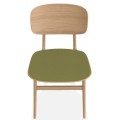 Krzesło drewniane z tapicerowanym siedziskiem, NY11 boucle Grain 68243, dąb różne kolory - NORR11