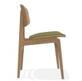 Krzesło drewniane z tapicerowanym siedziskiem, NY11 boucle Grain 68243, dąb różne kolory - NORR11