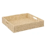 Kwadratowa taca z wikliny papierowej i żelaza, naturalna - 5five