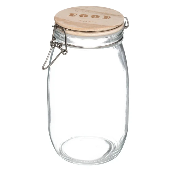 Szklany słoik z pokrywką sosnową Wording 1.5L - 5five