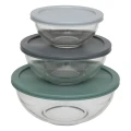 Miski szklane z pokrywkami, 3 szt - 5five