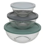 Miski szklane z pokrywkami, 3 szt - 5five