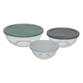 Miski szklane z pokrywkami, 3 szt - 5five