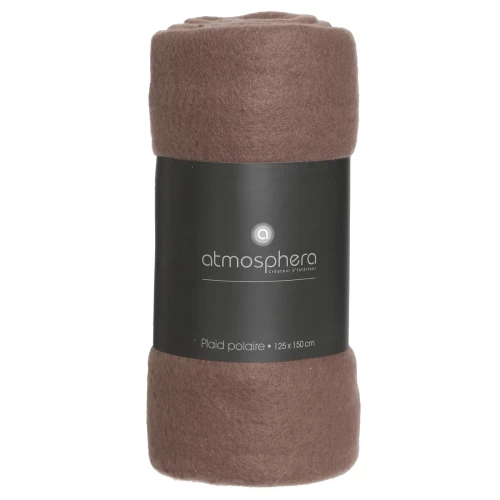 Koc polarowy Fleece 125x150, taupe - Atmosphera