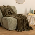 Pled narzuta z flaneli 180x230, khaki - Atmosphera