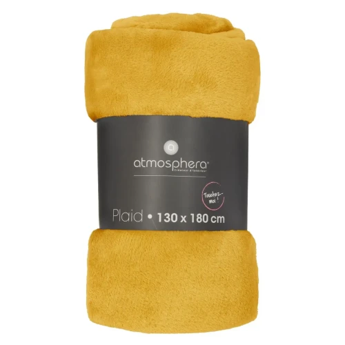 Koc flanelowy 130x180, żółty - Atmosphera