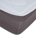 Prześcieradło z gumką 160x200, z lnu Linah, szare - Atmosphera