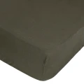 Prześcieradło z gumką 160x200, z lnu Linah, khaki zielone - Atmosphera