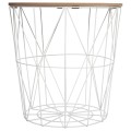 Stolik druciany z miejscem do przechowywania Kumi White Ø39 - Atmosphera