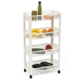 Regał koszykowy na kółkach, biały - 5five