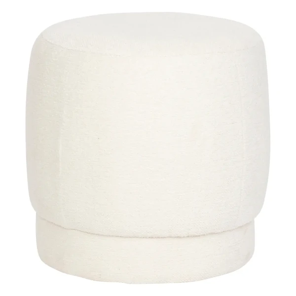 Puf okrągły tapicerowany Amea, biały - Atmosphera