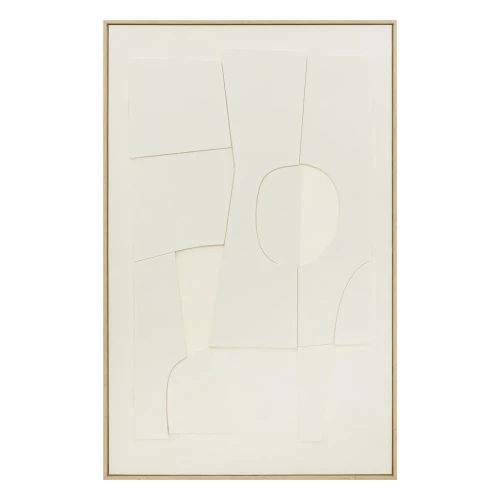 Duży reliefowy obraz dekoracyjny 3D Yelena 116x75, biały - Atmosphera