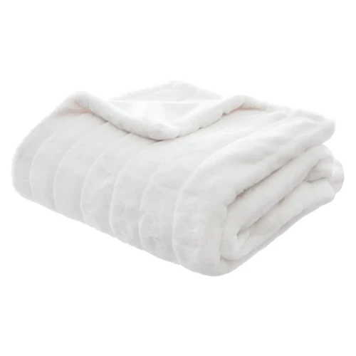 Koc z futerkiem Manoir 120x160, biały - Atmosphera