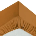 Prześcieradło bawełniane z gumką 160x200, Oeko-Tex, musztardowe - Atmosphera