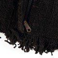 Czarna poszewka ozdobna na poduszkę 50x50, z frędzlami - Bazar Bizar