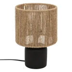 Czarna lampa stołowa z plecionym kloszem Koby - Atmosphera