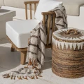 Kosz na pranie z pokrywą Stitched Laundry M - Bazar Bizar