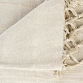 Bawełniana narzuta na łóżko z frędzlami 160x220 cm, beżowa - Atmosphera